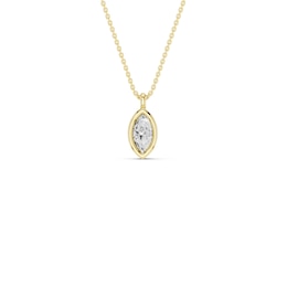 mila green Sterling Silver 18ct Gold Vermeil Plated 0.20ct Lab-Grown Diamond Marquise Pendant Necklace