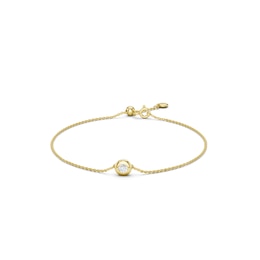 mila green Sterling Silver 18ct Gold Vermeil Plated Lab-Grown Diamond Bezel Bolo Bracelet