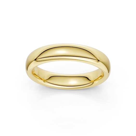 mila green Sterling Silver 18ct Gold Vermeil Plated Polished Dome Band Ring