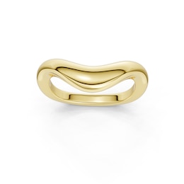 mila green Sterling Silver 18ct Gold Vermeil Plated Polished Wave Band Ring