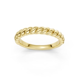 mila green Sterling Silver 18ct Gold Vermeil Plated Twisted Rope Band Ring