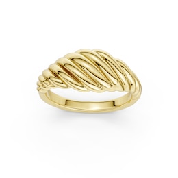 mila green Sterling Silver 18ct Gold Vermeil Plated Twisted Rope Dome Ring