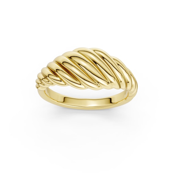 mila green Sterling Silver 18ct Gold Vermeil Plated Twisted Rope Dome Ring