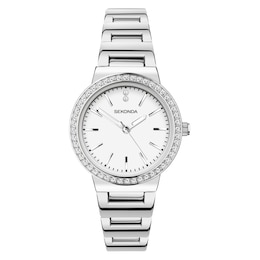 Sekonda Amelia Crystal Ladies' Silver Tone Bracelet Watch