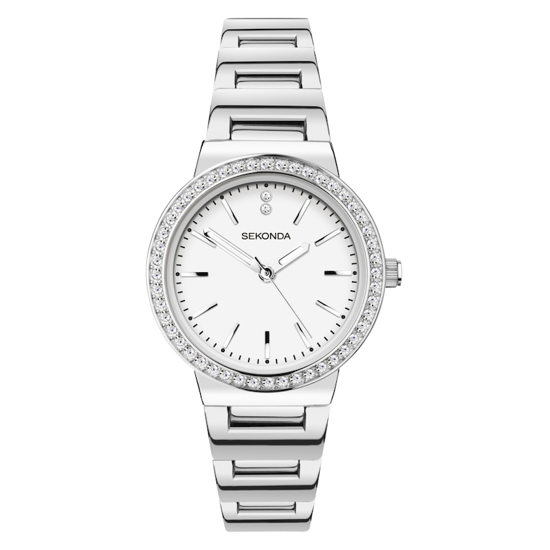 Sekonda Amelia Crystal Ladies' Silver Tone Bracelet Watch