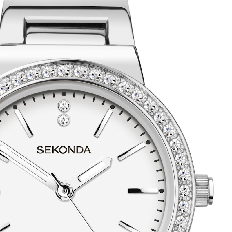 Sekonda Amelia Crystal Ladies' Silver Tone Bracelet Watch