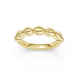 mila green Sterling Silver 18ct Gold Vermeil Plated Beaded Band Ring