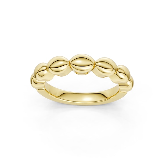 mila green Sterling Silver 18ct Gold Vermeil Plated Beaded Band Ring