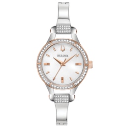 Bulova Crystal Ladies’ Stainless Steel Bracelet Watch