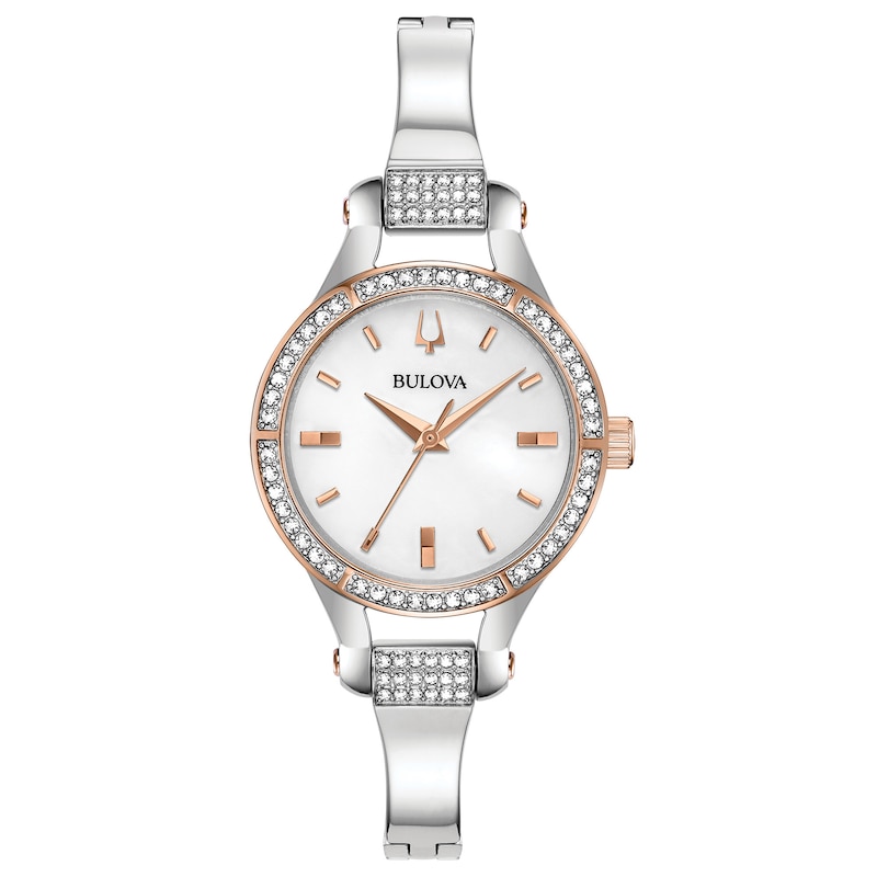 Main Image 1 of Bulova Classic Crystal Ladies' Stainless Steel Bangle Bracelet Watch