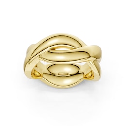 mila green Sterling Silver 18ct Gold Vermeil Plated Interlocked Dome Ring