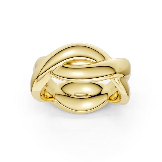 mila green Sterling Silver 18ct Gold Vermeil Plated Interlocked Dome Ring