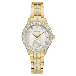 Bulova Crystal Phantom Ladies' Gold Tone Bracelet Watch
