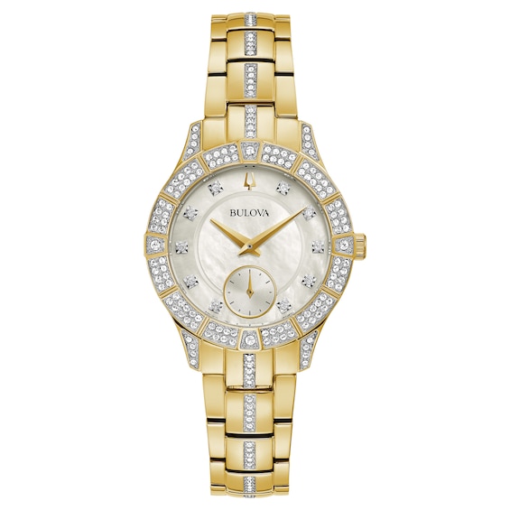 Bulova Crystal Phantom Ladies Gold Tone Bracelet Watch