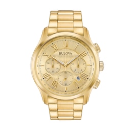 Bulova Classic Chronograph Gold Tone Stainless Steel Bracelet Watch