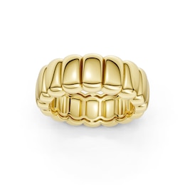 mila green Sterling Silver 18ct Gold Vermeil Plated Sculpted Dome Band Ring