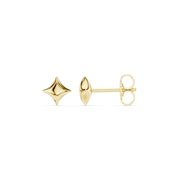 mila green Sterling Silver 18ct Gold Vermeil Plated Polished Four-Point Star Stud Earrings