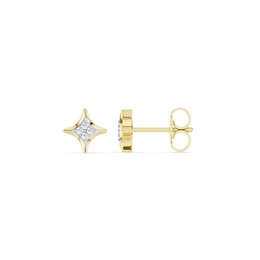 mila green Sterling Silver 18ct Gold Vermeil Plated Diamond Four-Point Star Stud Earrings