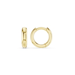 mila green Sterling Silver 18ct Gold Vermeil Plated Polished Dome Huggie Earrings
