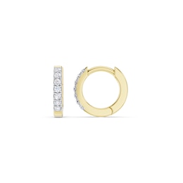 mila green Sterling Silver 18ct Gold Vermeil Plated Diamond Pavé Huggie Earrings