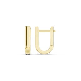 mila green Sterling Silver 18ct Gold Vermeil Plated Rectangle Hoop Earrings