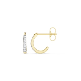mila green Sterling Silver 18ct Gold Vermeil Plated Diamond Lined Half Hoop Earrings