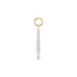 mila green Sterling Silver 18ct Gold Vermeil Plated Diamond Pavé Bar Earring Charm