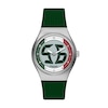 Thumbnail Image 1 of Fossil Big Tic World Flags Mexico And Italy Multicolour Dial Green Silicone Strap Watch