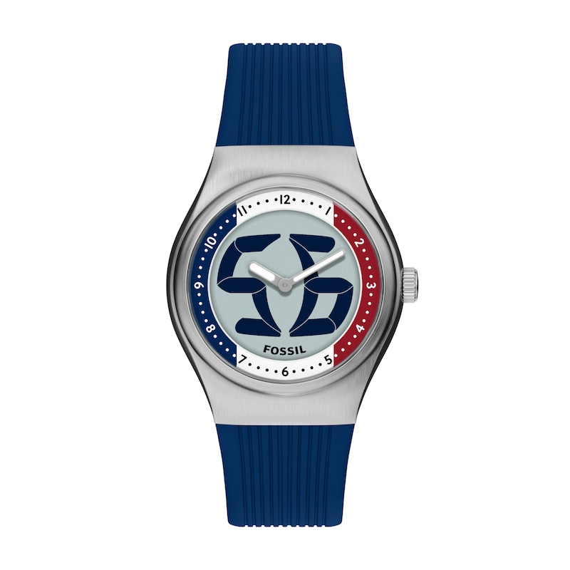 Main Image 1 of Fossil Big Tic World Flags France Multicolour Dial Blue Silicone Strap Watch