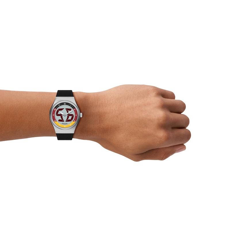 Main Image 6 of Fossil Big Tic World Flags Germany Multicolour Dial Black Silicone Strap Watch