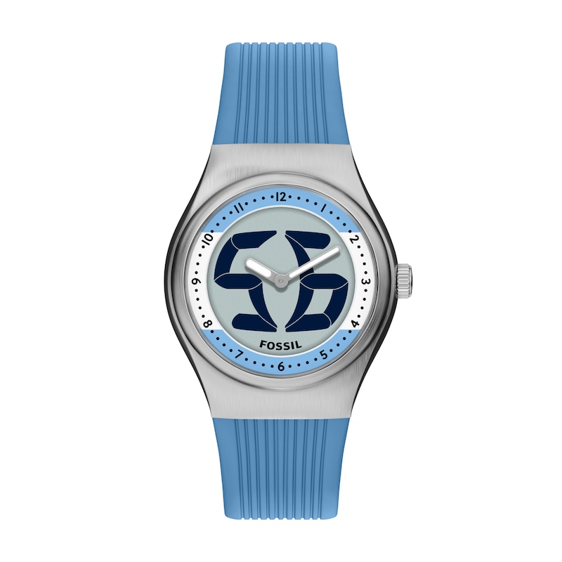 Main Image 1 of Fossil Big Tic World Flags Argentina Multicolour Dial Blue Silicone Strap Watch