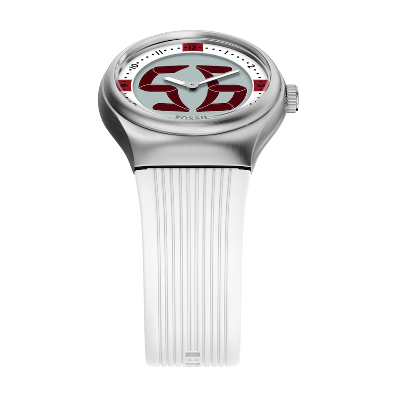 Main Image 4 of Fossil Big Tic World Flags England Multicolour Dial White Silicone Strap Watch