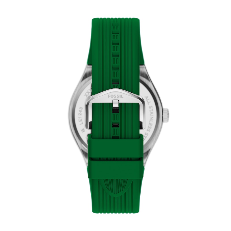 Main Image 5 of Fossil Big Tic World Flags Brazil Multicolour Dial Green Silicone Strap Watch
