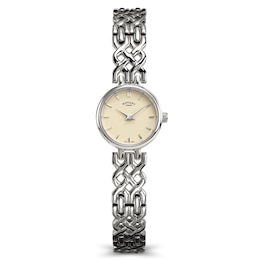 Rotary 1895 Women's White Dial Stainless Steel Bracelet Watch