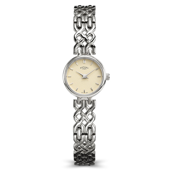 Rotary 1895 Women's White Dial Stainless Steel Bracelet Watch