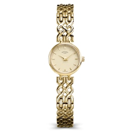 Rotary 1895 Women's Champagne Dial Gold Tone Stainless Steel Bracelet Watch