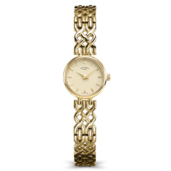 Rotary 1895 Women's Champagne Dial Gold Tone Stainless Steel Bracelet Watch