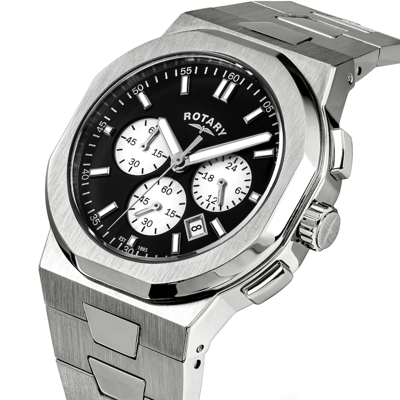 Main Image 2 of Rotary Regent Men's Chronograph Black Dial Two Tone Stainless Steel Bracelet Watch