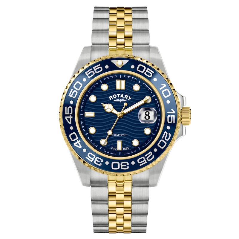 Main Image 1 of Rotary Apex 100 Men's Blue Dial Two Tone Stainless Steel Bracelet Watch