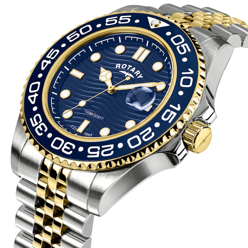 Main Image 2 of Rotary Apex 100 Men's Blue Dial Two Tone Stainless Steel Bracelet Watch