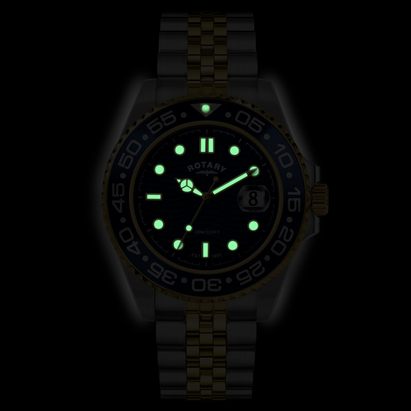 Main Image 5 of Rotary Apex 100 Men's Blue Dial Two Tone Stainless Steel Bracelet Watch