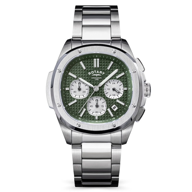 Main Image 1 of Rotary Apex 100 Men's Chronograph Green Dial Stainless Steel Bracelet Watch