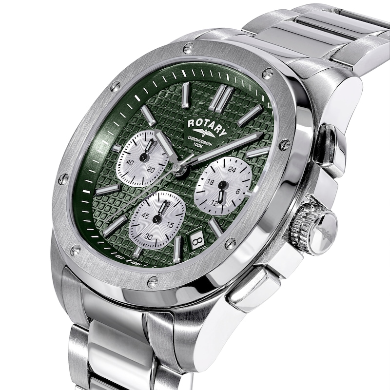 Main Image 2 of Rotary Apex 100 Men's Chronograph Green Dial Stainless Steel Bracelet Watch