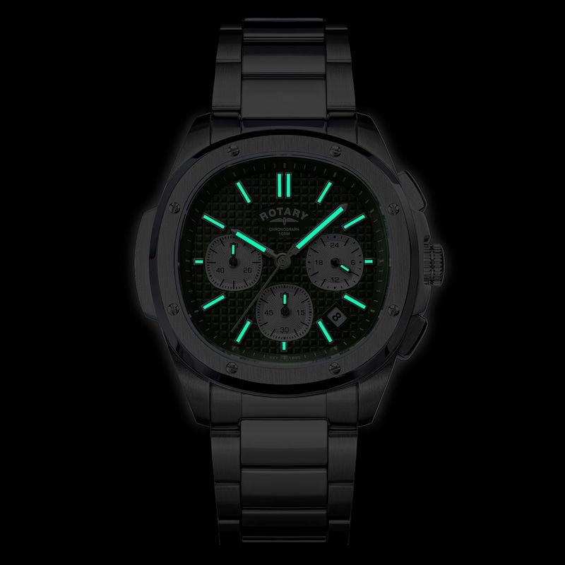 Main Image 4 of Rotary Apex 100 Men's Chronograph Green Dial Stainless Steel Bracelet Watch