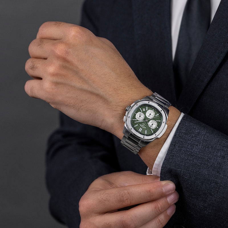 Main Image 5 of Rotary Apex 100 Men's Chronograph Green Dial Stainless Steel Bracelet Watch