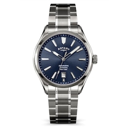 Rotary Seamatic Men's Blue Dial Stainless Steel Bracelet Watch