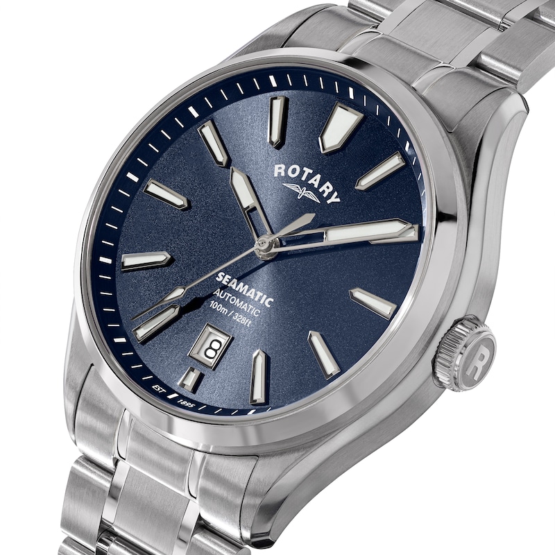 Main Image 2 of Rotary Seamatic Men's Blue Dial Stainless Steel Bracelet Watch