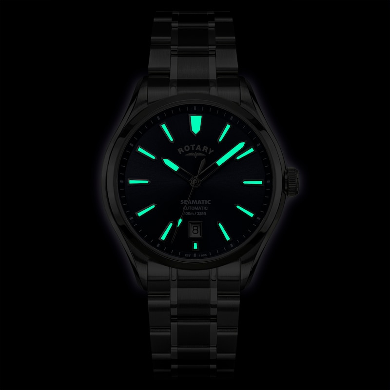 Main Image 4 of Rotary Seamatic Men's Blue Dial Stainless Steel Bracelet Watch