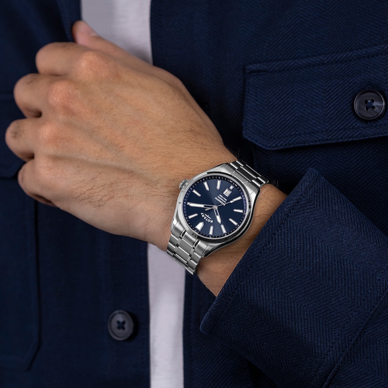 Main Image 5 of Rotary Seamatic Men's Blue Dial Stainless Steel Bracelet Watch