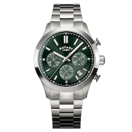 Rotary Heritage Men's Chronograph Green Dial Stainless Steel Bracelet Watch